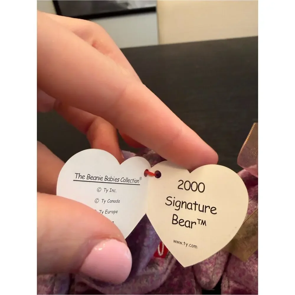 NWT Vintage Ty Beanie Babies Bundle of (2) 2000 Signature Bears Stuffed Animals